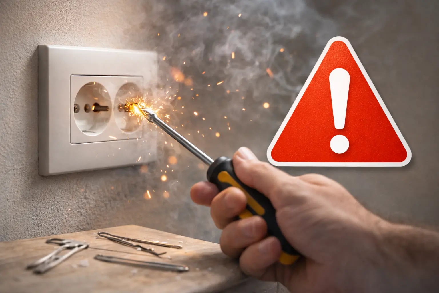 Warum du Steckdosen nie mit Metallgegenständen reinigen darfst